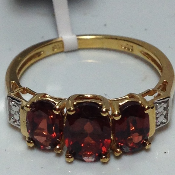 🌷NWT! Genuine Mozambique Garnet 14 it Gold/.925 - Picture 2 of 8